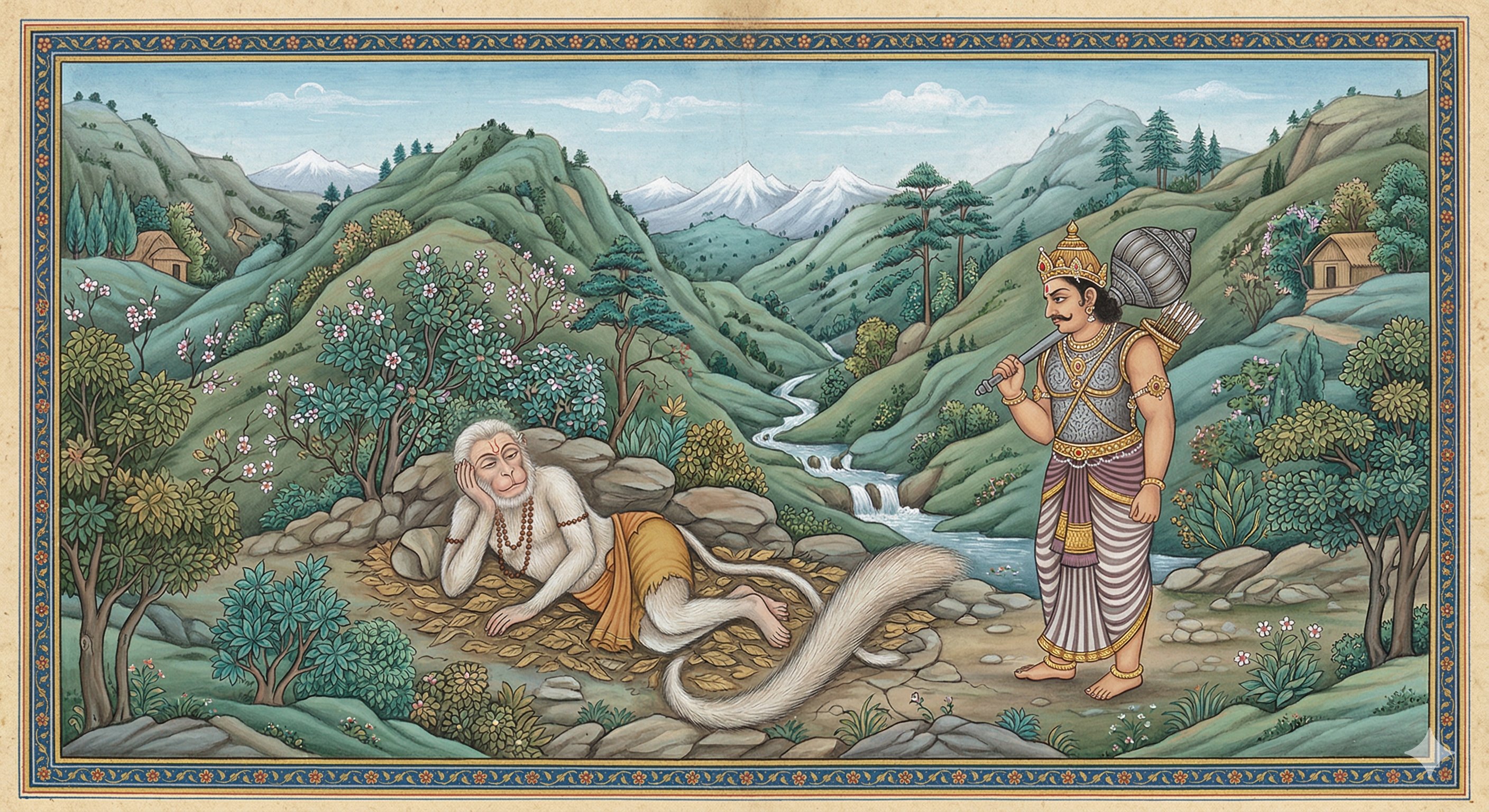 Hanuman in the Mahabharata, His Meeting with Bhima