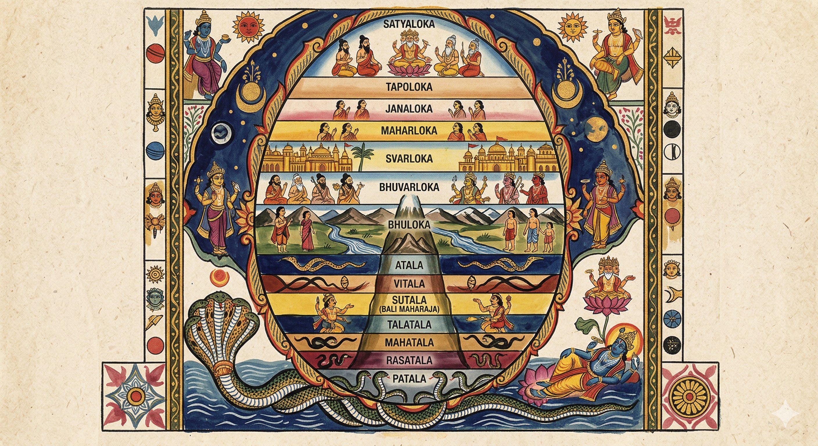 The 14 Worlds of Hindu Cosmology - A Map of the Vedic Universe